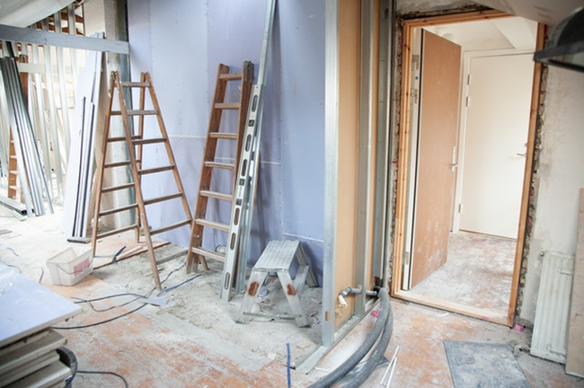 A room in the state of remodel after planning for a home addition